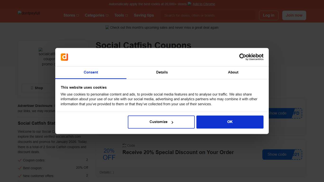 Social Catfish Coupons - 20% Off Discount Code Jan 2026